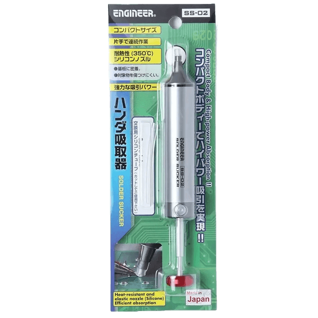 Engineer SS-02 Solder Sucker De-Soldering Pump with Silicone Nozzle