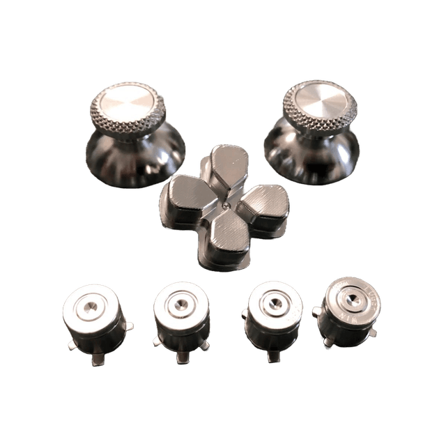 PS5 Controller Aluminium Metal Joystick Buttons D-Pad &amp; Caps Silver